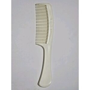 Vintage Goody White Comb Wide Tooth Plastic 8.75" With Handle